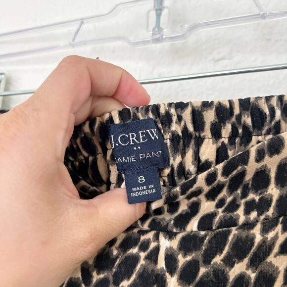 [J. Crew Factory] Jamie Pant Pull On Elastic Waist Leopard Print Trousers Size 8 - Picture 10 of 11